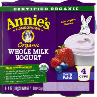 Annie's Homegrown Organic Whole Milk Yogurt Berry Patch - 4 CT