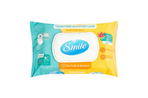 Бумага туалетная влажная For kids&Juniors Smile 40шт
