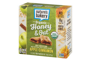 Nature's Bakery Organic Honey & Oat Soft Baked Bar Apple Cinnamon - 6 PK