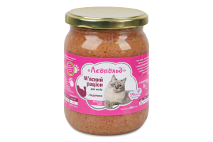 Рацион мясной для котов с индейкой Классическая серия Леопольд с/б 460г