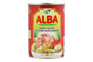 Оливки фаршировані креветками 300мл ж/б з ключем Alba Food