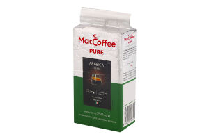 Кофе натуральный жареный молотый Arabica Crema Pure MacCoffee в/у 250г