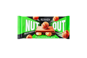 Шоколад молочный Whole Hazelnuts Nut Out Roshen м/у 90г