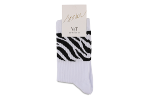Шкарпетки жіночі Зебра білі класичні р.23-25 V&T
