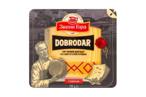 Сыр 50% твердый ломтики Добродар Звени Гора лоток 100г