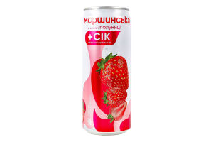 Напиток безалкогольный негазированный сокосодержащий со вкусом клубники Моршинська ж/б 0.33л