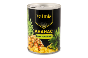 Ананас шматочки в сиропі 565г ж/б з ключем Valmis