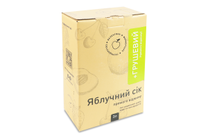 Сік прямого віджиму без додавання цукру пастеризований яблучно-грушевий Фермерське господарство Валентина к/у 3л