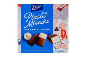 Маршмелоу з вершковим смаком у молочному шоколаді Ptasie Mleczko E.Wedel к/у 340г