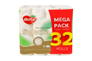 Бумага туалетная 3-х слойная Selecta Ruta 32шт