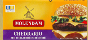 Сыр плавленый 40% ломтевой Cheddario Molendam м/у 70г