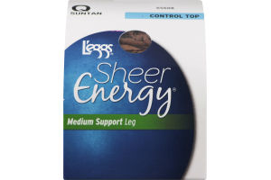 L'eggs Sheer Energy Medium Support Leg Control Top Q Suntan