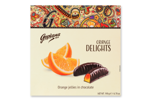 Мармелад жевательный со вкусом апельсина в шоколаде Delights Goplana к/у 190г