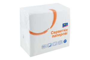Серветки паперові одношарові 33х33см Aro 200шт