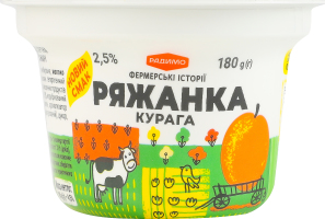 Ряженка 2.5% густая десертная Курага РадиМо ст 180г