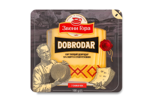 Сыр 50% твердый ломтики Добродар Звени Гора лоток 100г