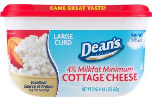 Dean's 4% Milkfat Cottage Cheese Large Curd 22 OZ