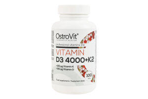 Добавка диетическая таблетки Vitamin D3+K2 4000 OstroVit 100шт