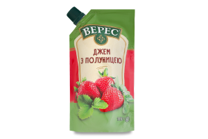 Джем с клубникой нестерилизованный Верес д/п 140г