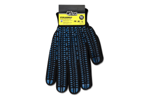 Рукавиці робочі чорні трикотажнi з синіми ПВХ квадратами р.10 з підвіскою Werk