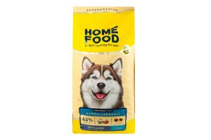 Корм сухой полнорационный для взрослых собак больших пород Форель и рис Гипоаллергенный Home Food д/п 10кг