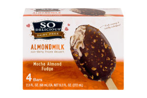 So Delicious Dairy Free Almondmilk Non-Dairy Frozen Dessert Mocha Almond Fudge Bars - 4 CT