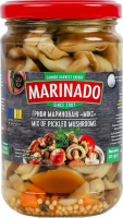 Грибы маринованные стерилизованные с сахаром и подсластителем Микс Marinado с/б 275г