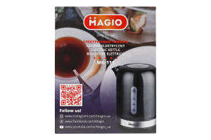 Електрочайник 1л чорний дисковий 1360Вт Magio