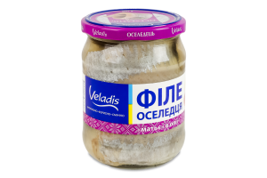 Оселедець в олії філе Матьє Veladis б/ш с/б 470г
