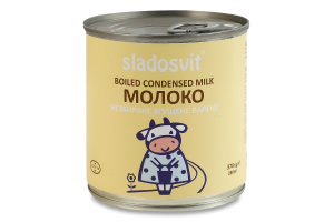 Молоко згущене 8.5% незбиране варене Sladosvit з/б 370г