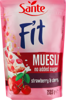 Мюслі Sante Fit з полуницею і вишнею