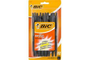 BiC Soft Feel Ball Pen Medium 1.0mm Black - 12 CT
