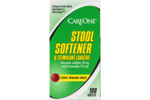 CareOne Stool Softener & Stimulant Laxative Tablets - 100 CT