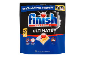 Средство для мытья посуды в посудомоечных машинах Лимон Ultimate Powerball Finish 27шт