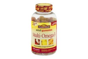 Nature Made Adult Gummies Multi + Omega-3 Strawberry, Lemon & Orange Flavors - 150 CT