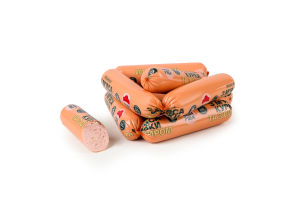 Сосиски варені з м'яса курки та з сиром Наша ряба в/с охол кг