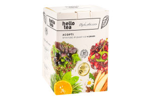 Чай фруктово-ягідний листовий 4 смаки Асорті Hello Tea к/у 20шт