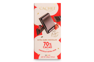 Шоколад екстра чорний 70%какао 100г Cachet