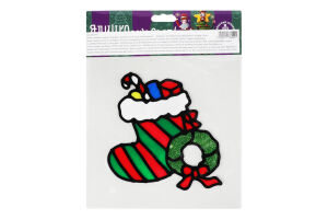 Наліпка на вікно Новоріч дизайн 20см в асор 833974