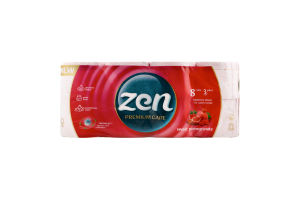 Папір туалетний 3-х шаровий Sweet pomegranate Premium Care Zen 8шт