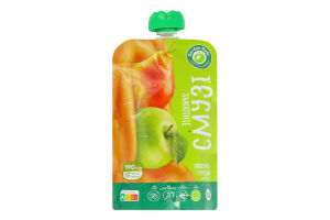 Пюре фруктове "Смузі яблуко-груша" гомогенізоване, стерилізоване 190 г