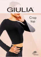 Футболка женская укороченная с круглым вырезом и длинными рукавами Giulia L/XL deep taupe