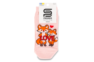 Носки женские короткие Premier Socks Лисички 23-25 бежевый