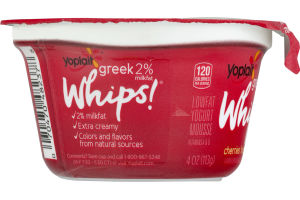 Yoplait Whips! Greek 2% Milkfat Lowfat Yogurt Mousse Cherries 'n Cream