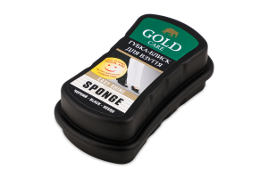 Губка-блиск для взуття чорна Gold Care 1шт