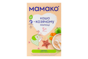 Каша молочна суха для дітей від 5міс на козячому молоці гречана з яблуком і морквою Мамако к/у 200г