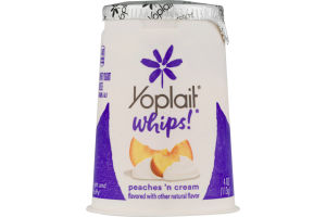 Yoplait Whips! Light & Fluffy Texture Peaches 'N Cream Flavored Lowfat Yogurt Mousse