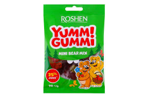 Цукерки желейні Mini Bear Mix Yummi Gummi Roshen м/у 70г