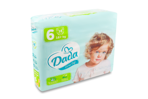 Підгузки Екстра Софт 6 16+кг 38шт ДаДа