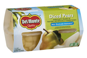 Del Monte No Sugar Added Diced Pears in Water - 4 CT